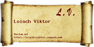 Loisch Viktor névjegykártya